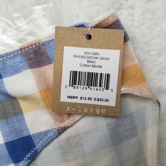 MADEWELL Jersey Bikini Rainbow Check Size X-Large - Picture 7 of 9